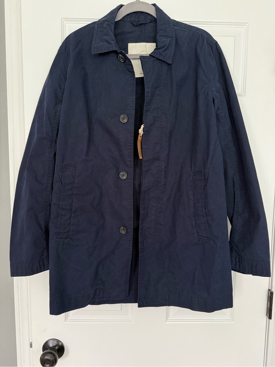 American Eagle Outfitters Jackets & Blazers - American Eagle Navy Mac trench coat Button-Front Lightweight- size S